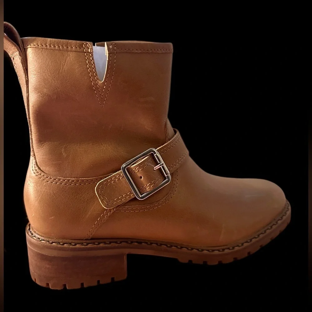 NEW Lucky Brand Women's Kenadie Ankle Riding Boot Brown Leather Size 7.5
